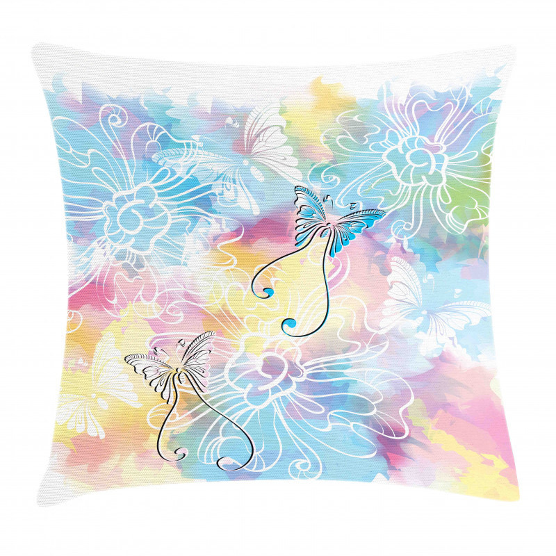Colored Brushstroke Pillow Cover