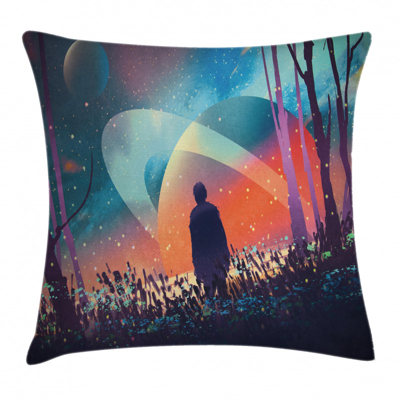 Galaxy Planets Cosmos Pillow Cover