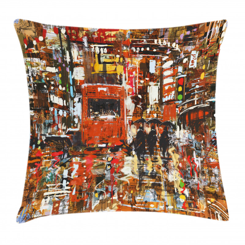 Urban Abstract City Pillow Cover