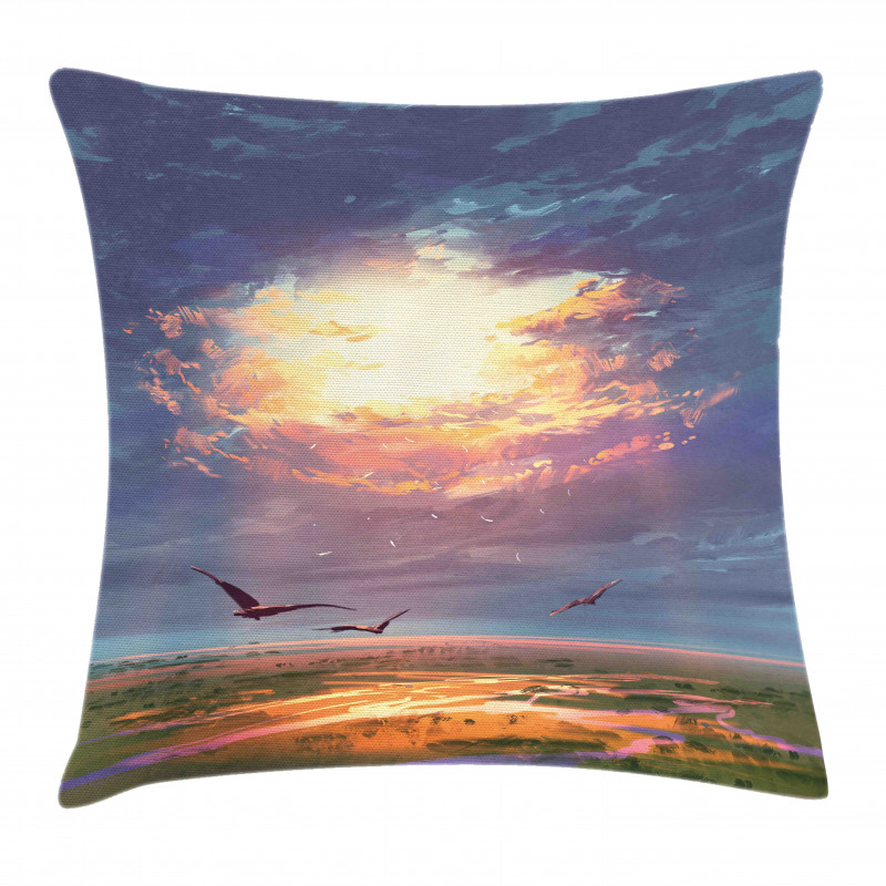 Beaming Sun Clouds Pillow Cover