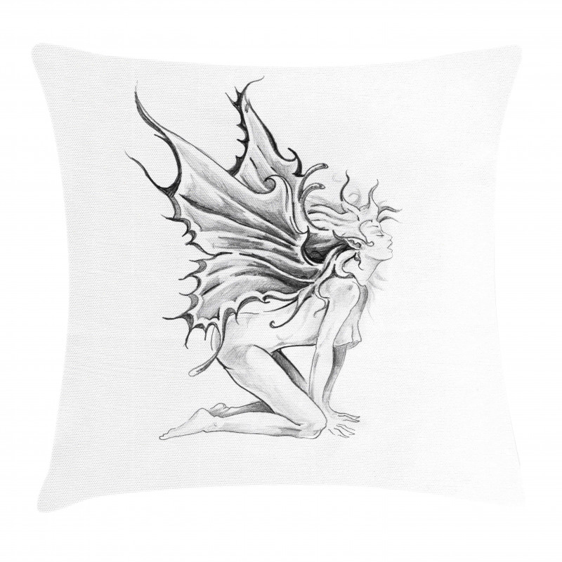 Pencil Drawing Angels Pillow Cover
