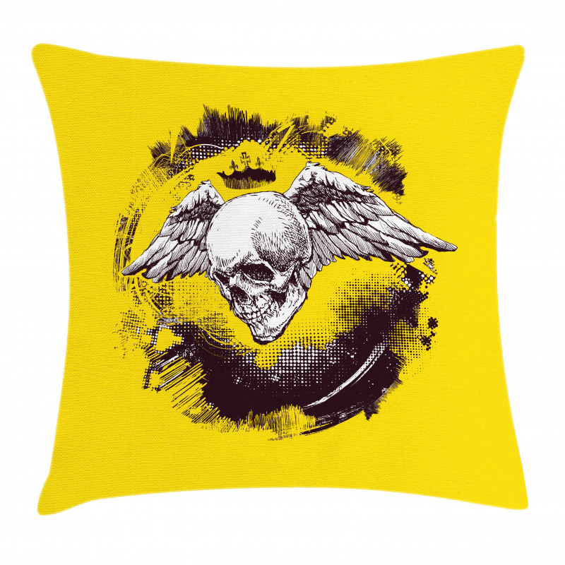 Death Angel Wings Skull Pillow Cover
