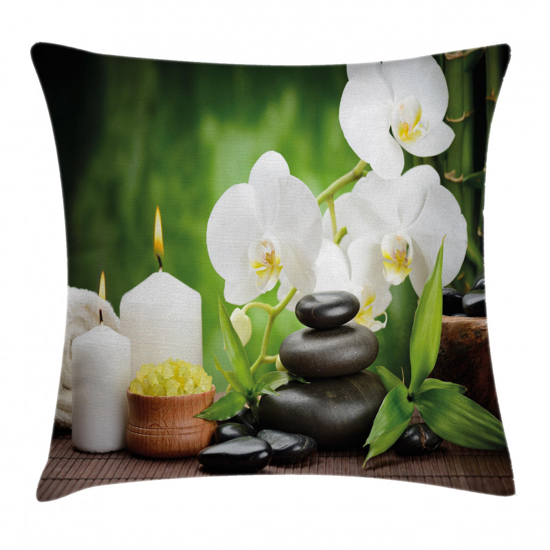 Stones and Orchids Pillow Cover