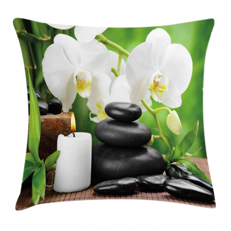 Orchids Stones Nature Pillow Cover