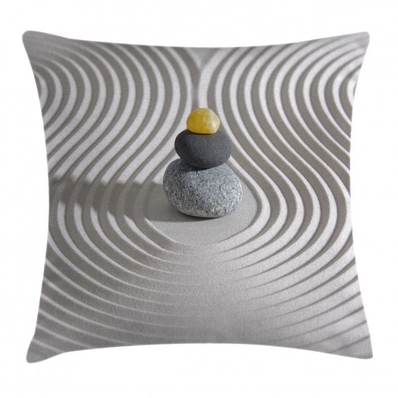White Sand Hot Stone Waves Pillow Cover
