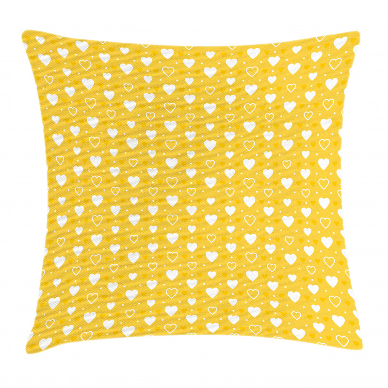 Heart Shapes and Dots Pillow Cover