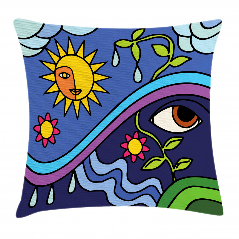 Sunny Nature Flowers Pillow Cover