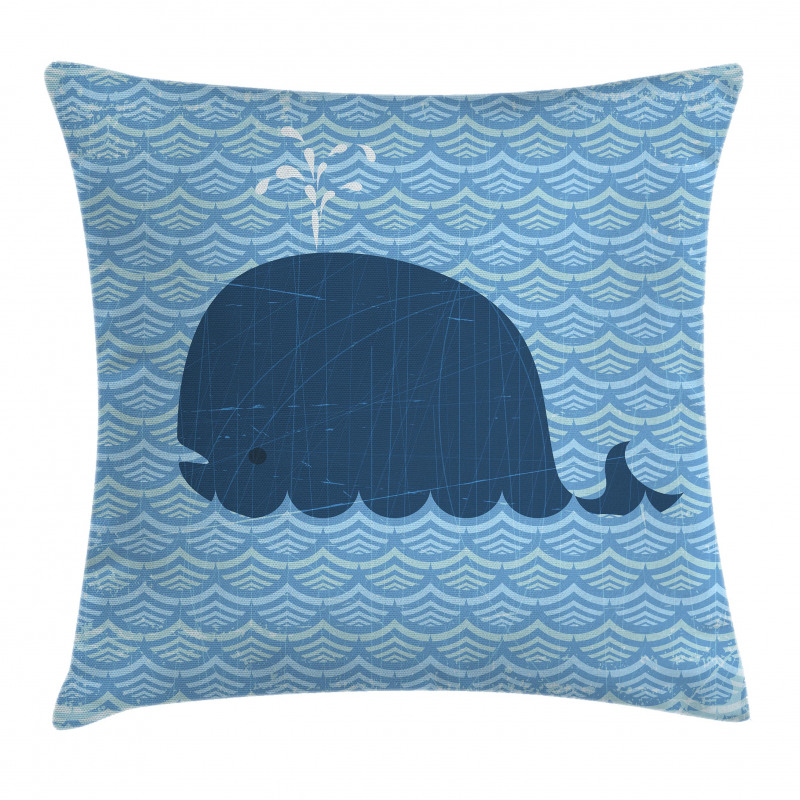 Sea Animal Wavy Patterns Pillow Cover