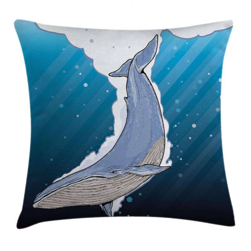 Ocean Whale Fish Swims Pillow Cover