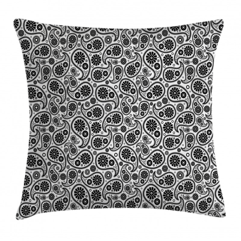 Floral Retro Circles Pillow Cover
