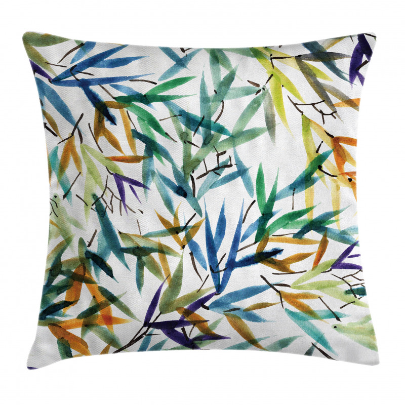 Bamboo Leaves Asian Pillow Cover