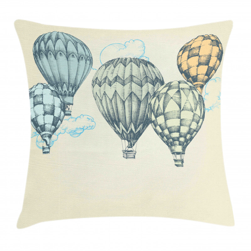 Air Balloons in Sky Pillow Cover