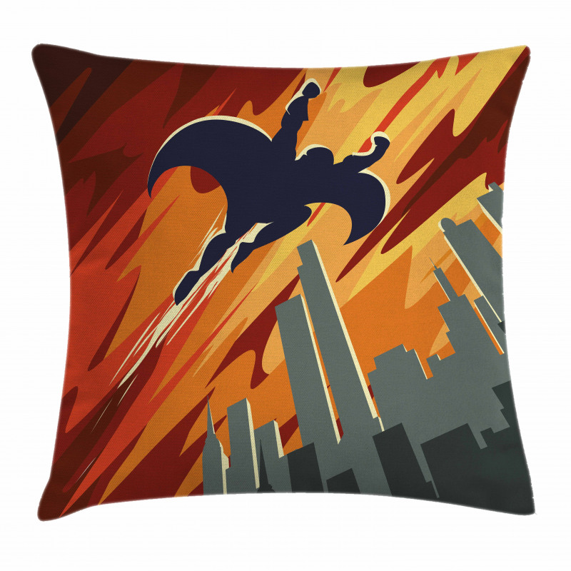Flying Superhero Pillow Cover