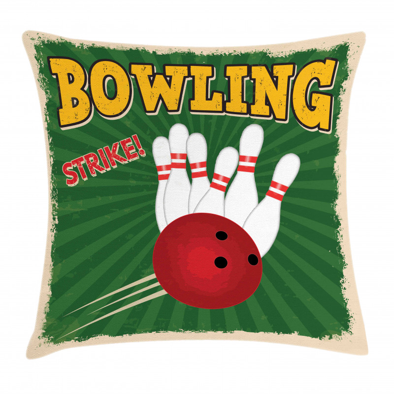 Bowling Strike Green Pillow Cover