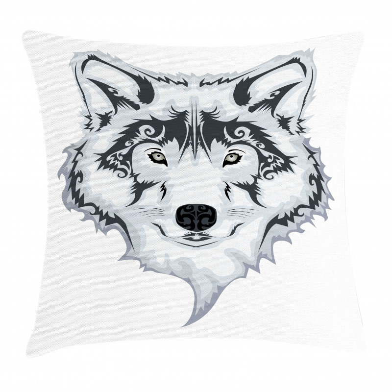 Tibal Wild Wolf Tattoo Pillow Cover