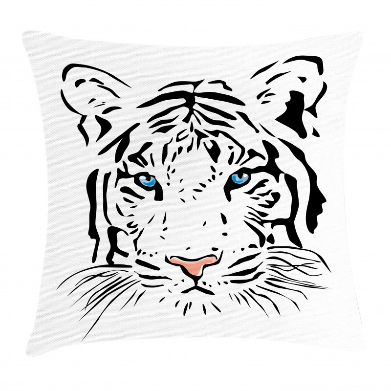 Tiger Ocean Blue Eyes Pillow Cover