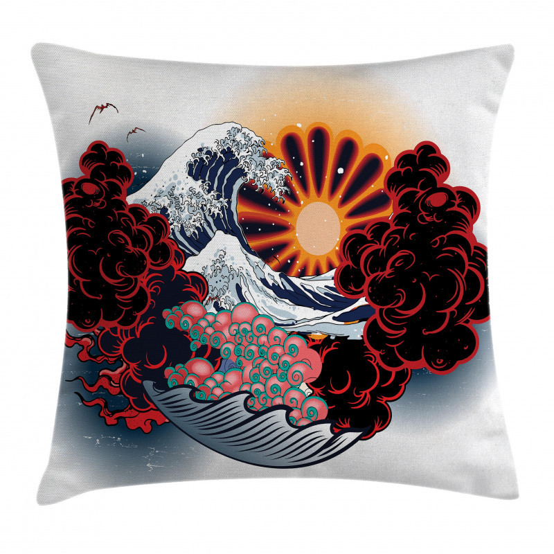 Japanese Style Waves Pillow Cover