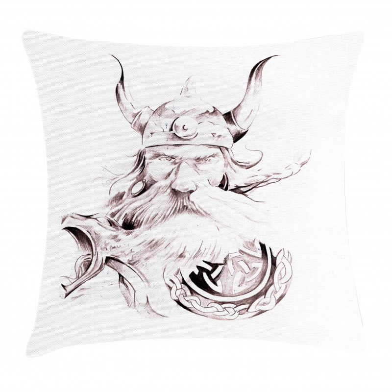 Wise Old Viking Warrior Pillow Cover