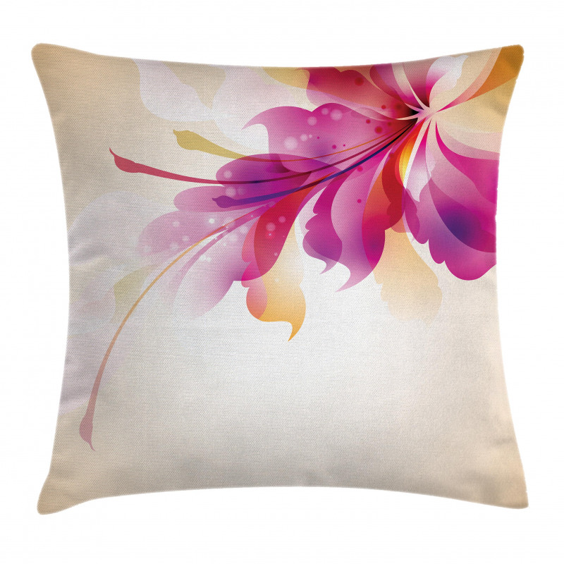 Floral Point and Leaf Pillow Cover