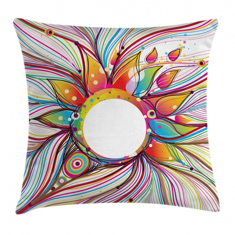 Wavy Flowers Blossoms Pillow Cover