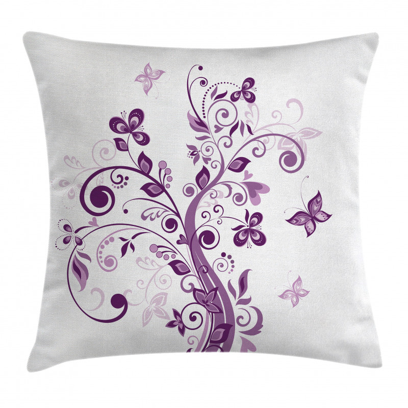 Flowers Leaf Butterlies Pillow Cover
