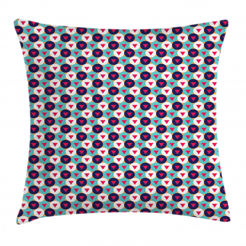 Circular Polygonal Motifs in Trinagles Pillow Cover