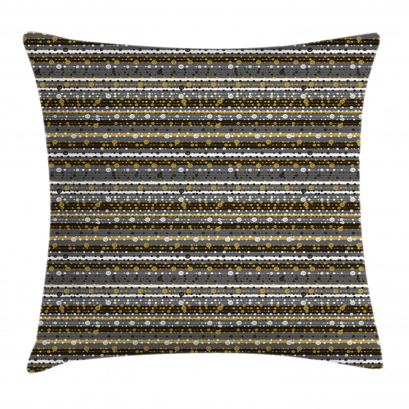 Horizontal Rounds and Stripes Pillow Cover