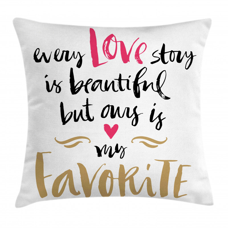 Romantic Words Pillow Cover