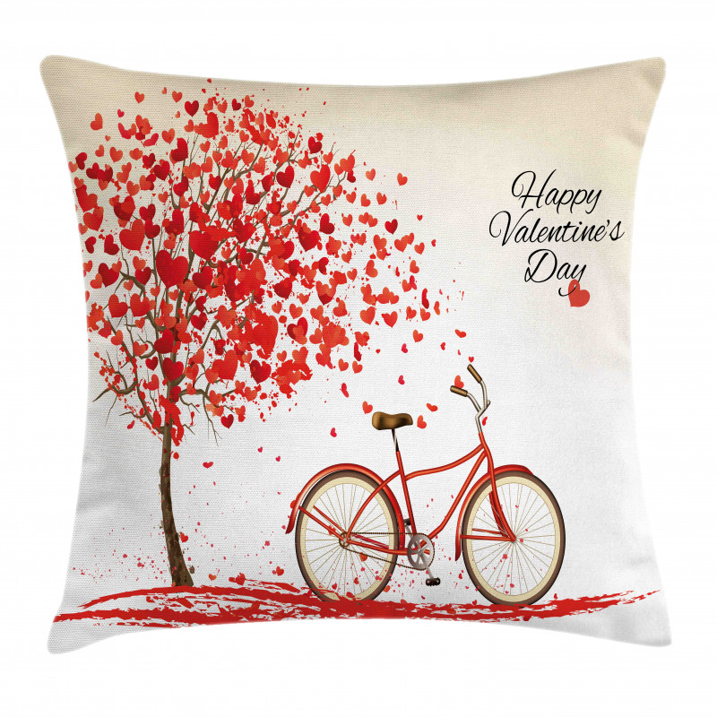 Heart Tree Bike Pillow Cover
