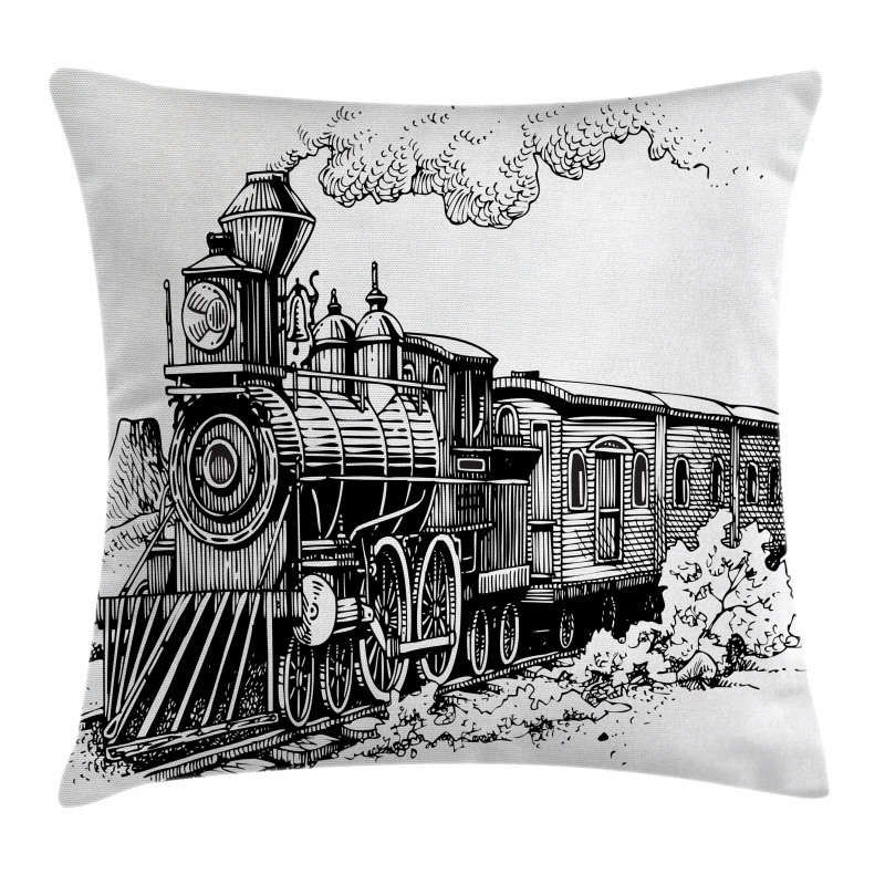 Rustic Old Train Pillow Cover
