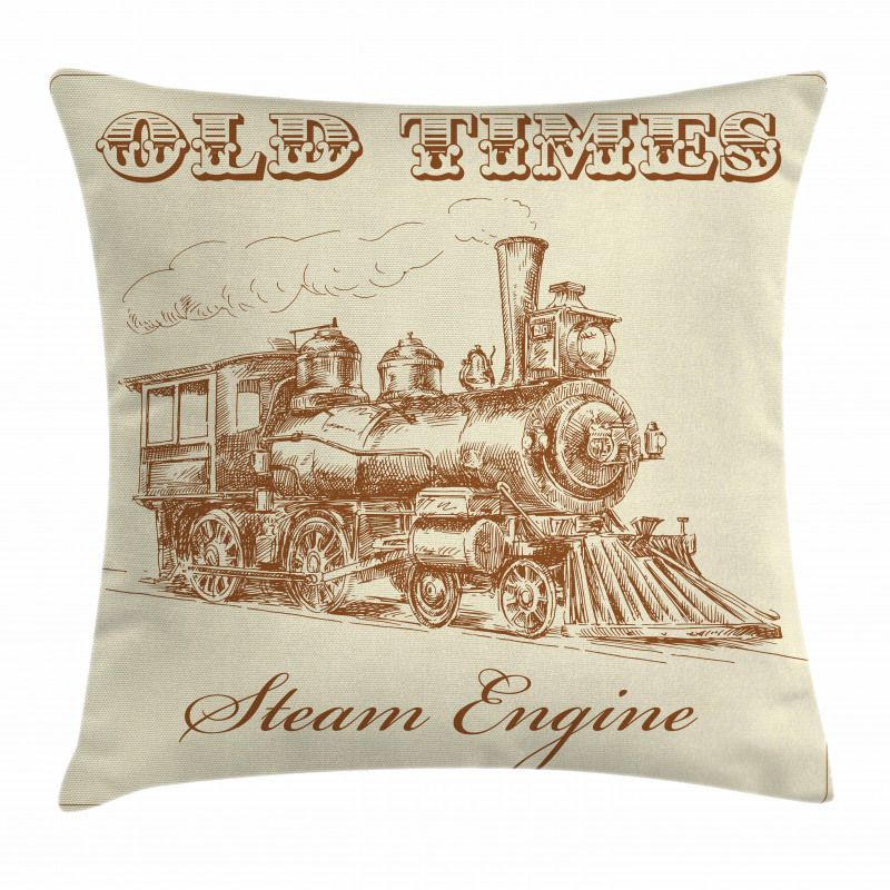 Old Vintage Train Pillow Cover