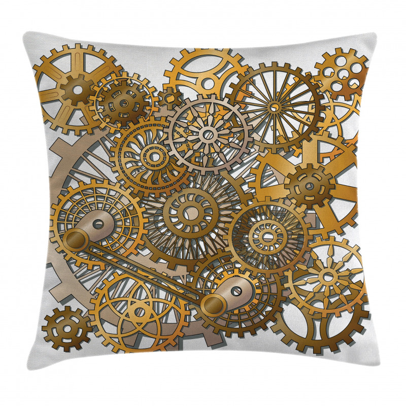 Steampunk Gears Design Pillow Cover