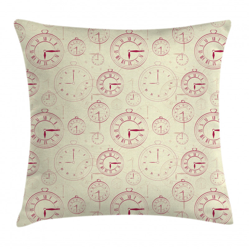 Roman Digits on a Clock Pillow Cover