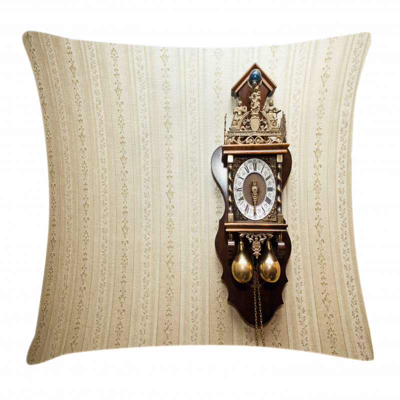 Wood Wall Carving Clock Pillow Cover