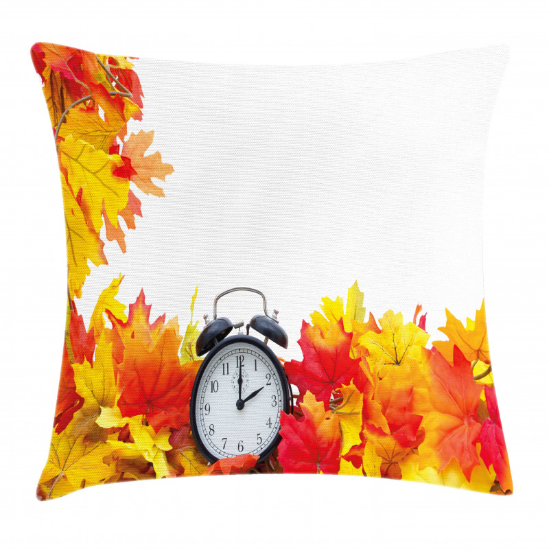Autumn Leaves Clock Pillow Cover