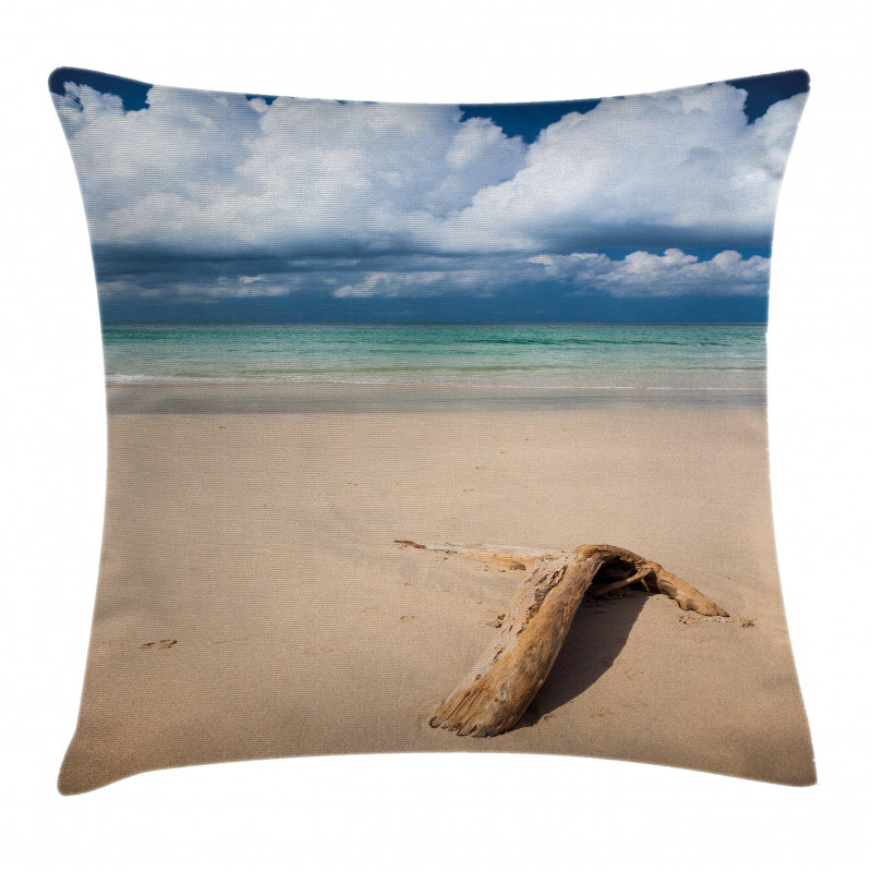 Sandy Beach and Clouds Pillow Cover