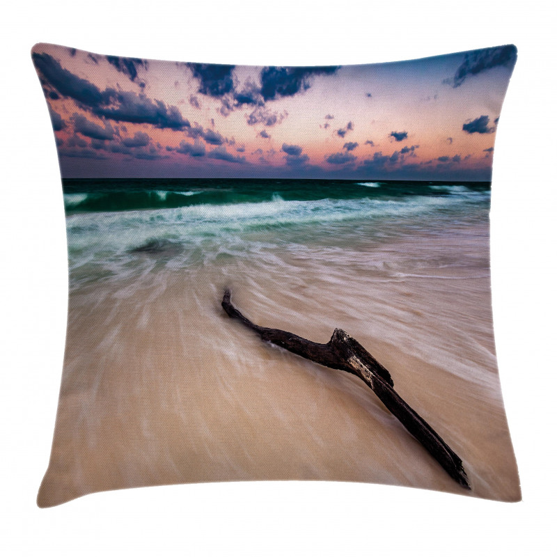 Driftwood on Beach Pillow Cover