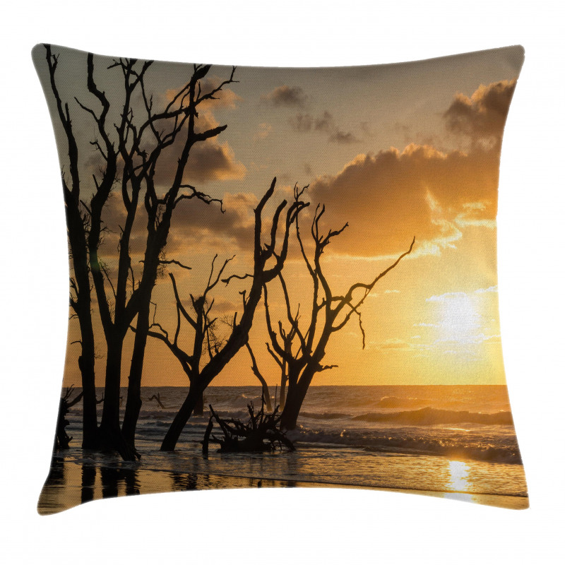 Sunrise at Beach Trees Pillow Cover