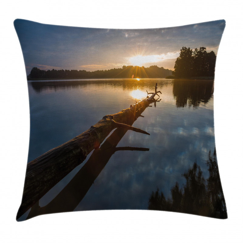 Lake in Poland Sunny Day Pillow Cover
