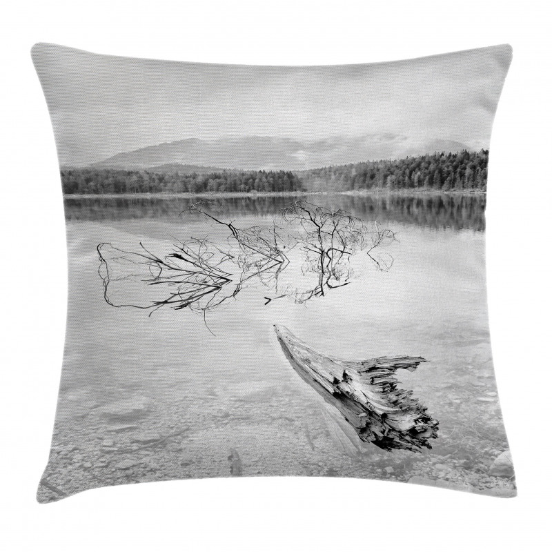 Mountain Foggy Forest Pillow Cover