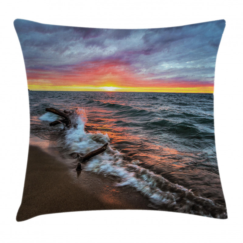Sunset Horizon Lake Pillow Cover