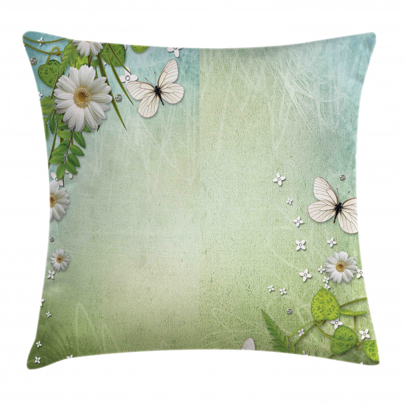 Flowers and Butterflies Pillow Cover