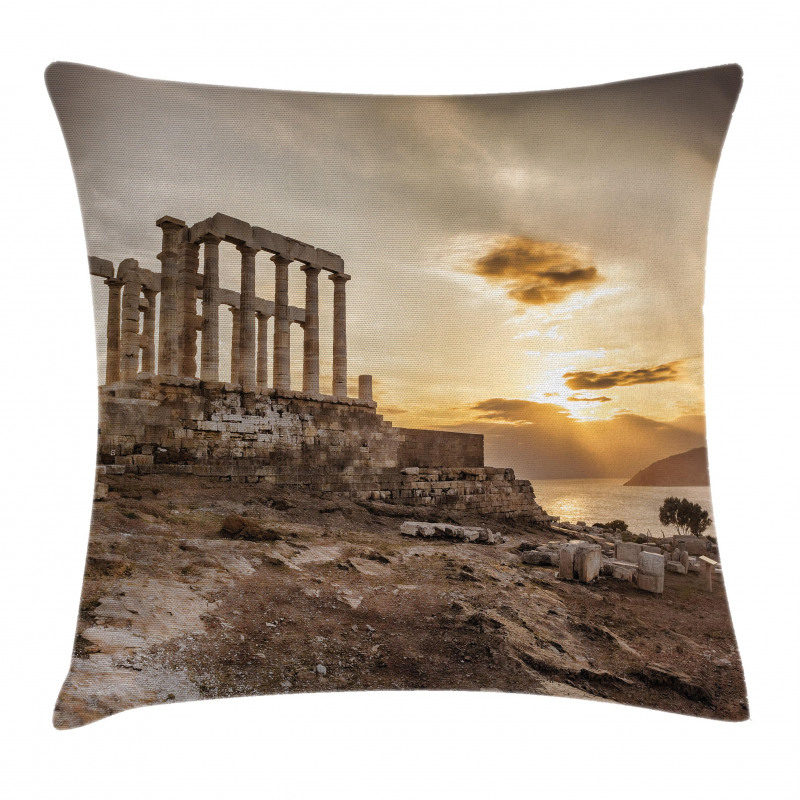 Greek Buildings Poseidon Pillow Cover