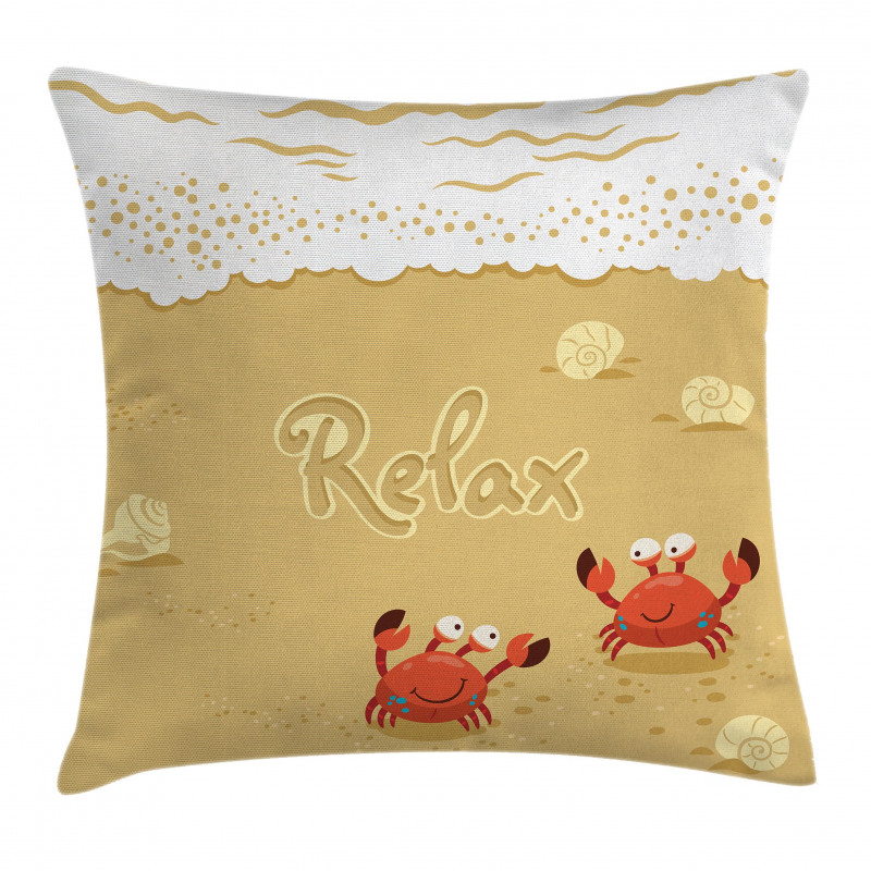 Card with Crabs Sea Pillow Cover