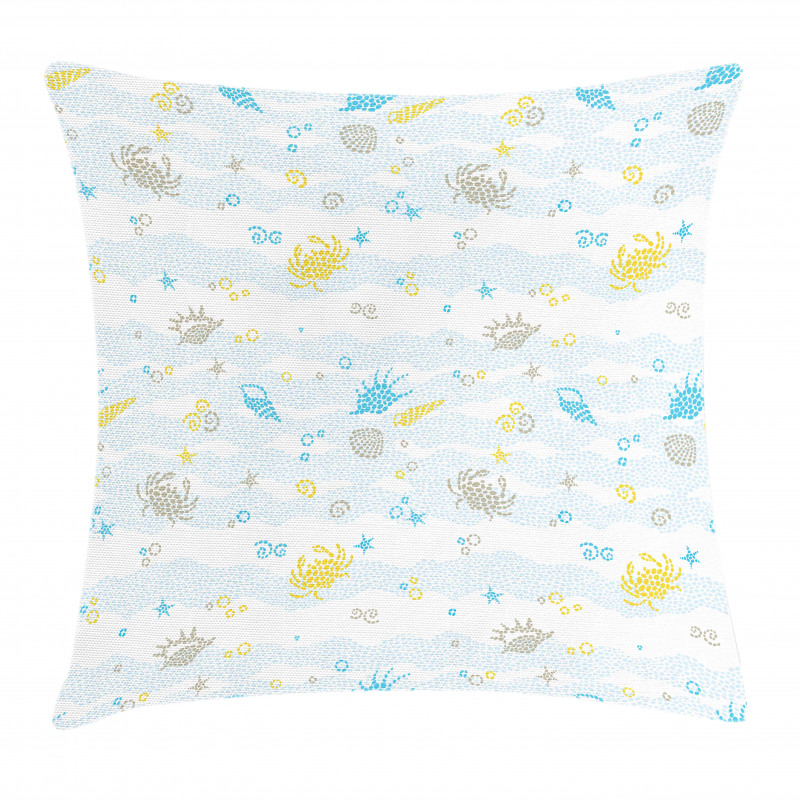 Crabs and Seashells Pillow Cover