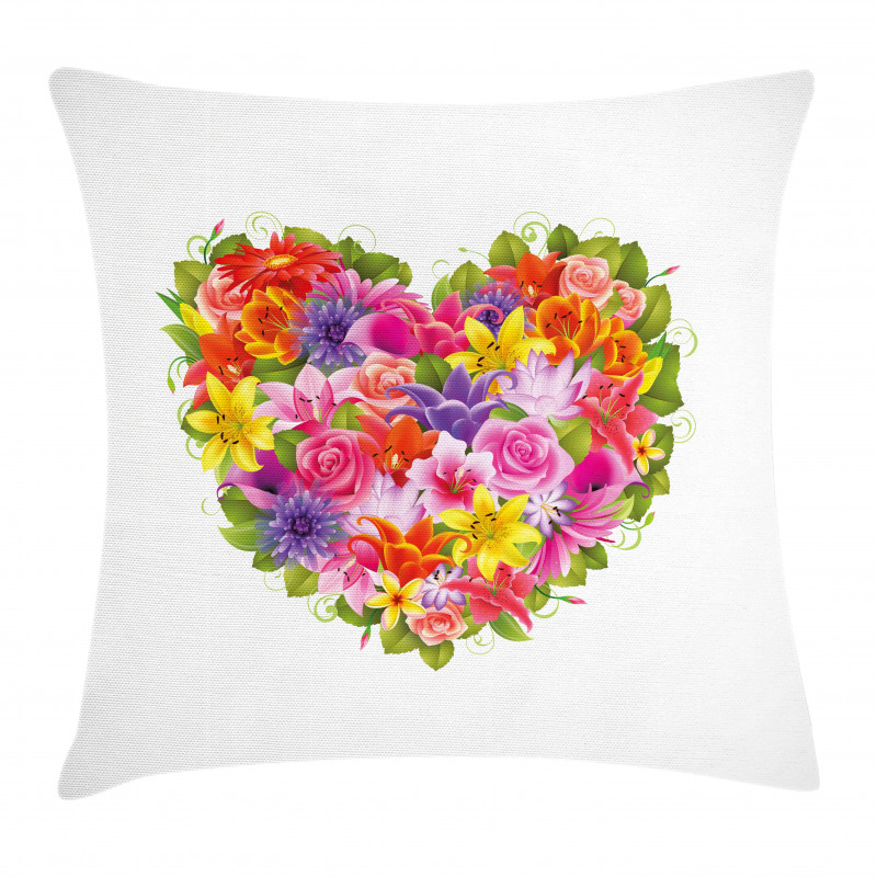 Flower Rose Leaf Pillow Cover