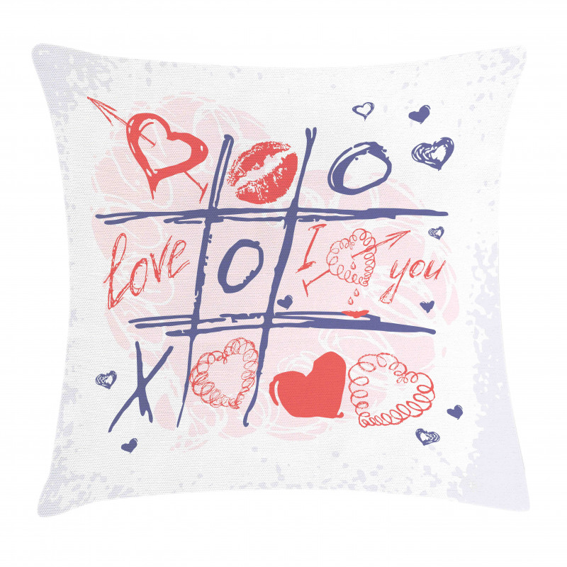 Xoxo Game with Lips Pillow Cover