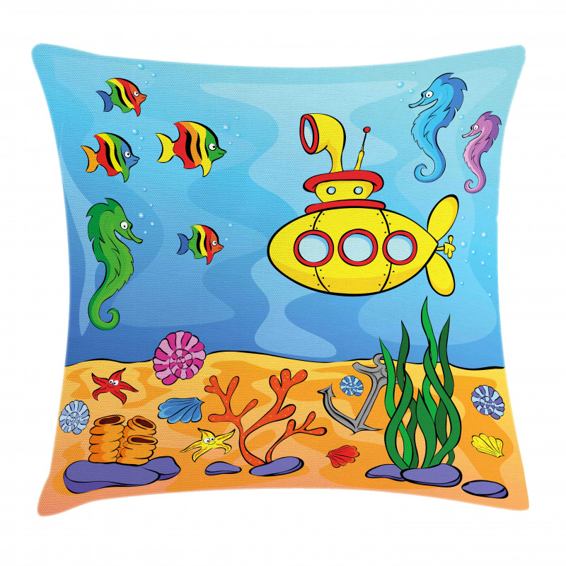 Submarine Seahorse Pillow Cover