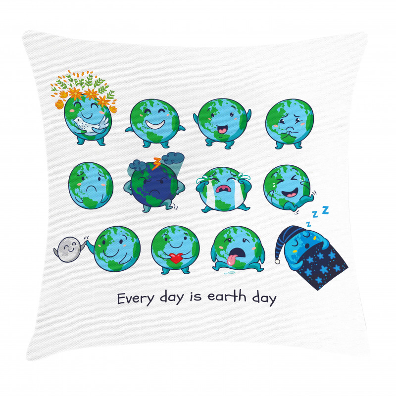 Expressions Face Moods Pillow Cover