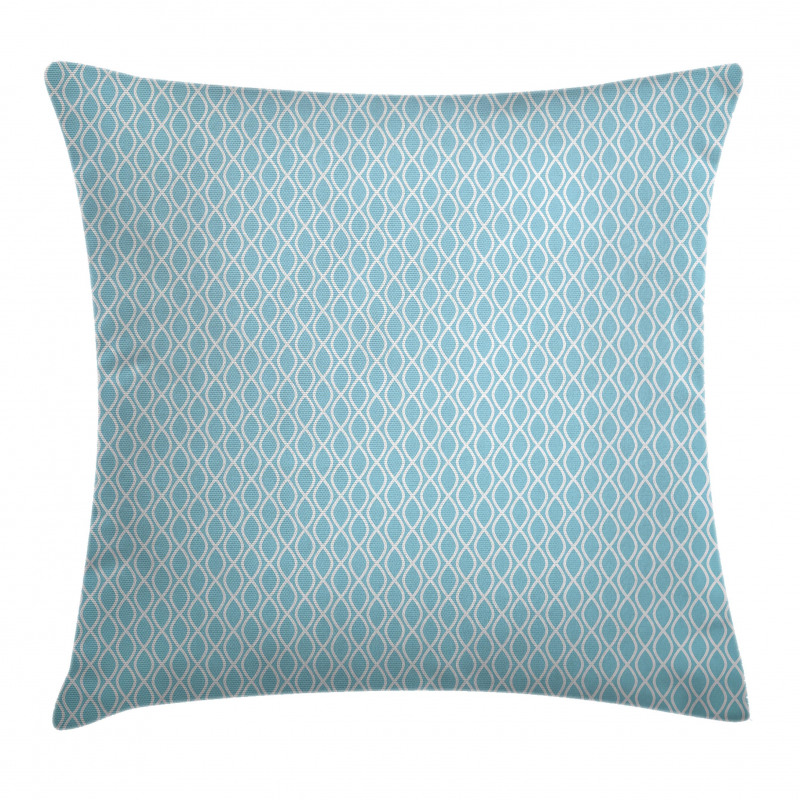 Wavy Water Lines Circled Pillow Cover